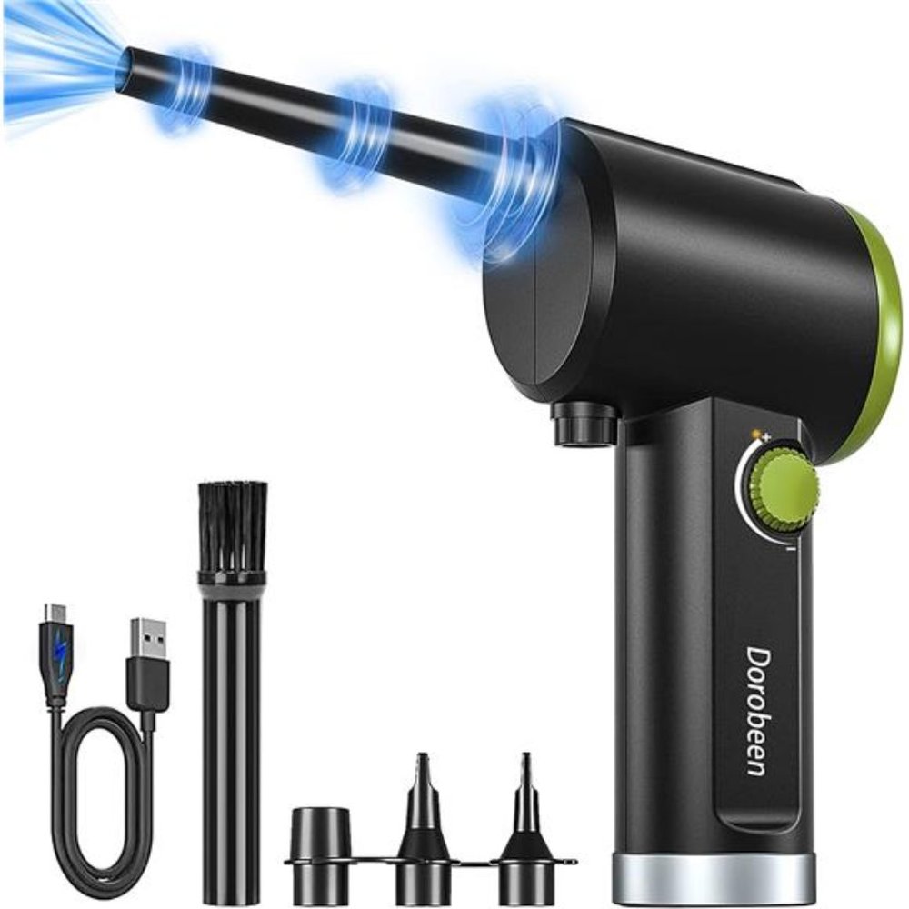 Compressed Air Duster, Cordless Handheld Air Blower, Stepless Speed, 41000RPM